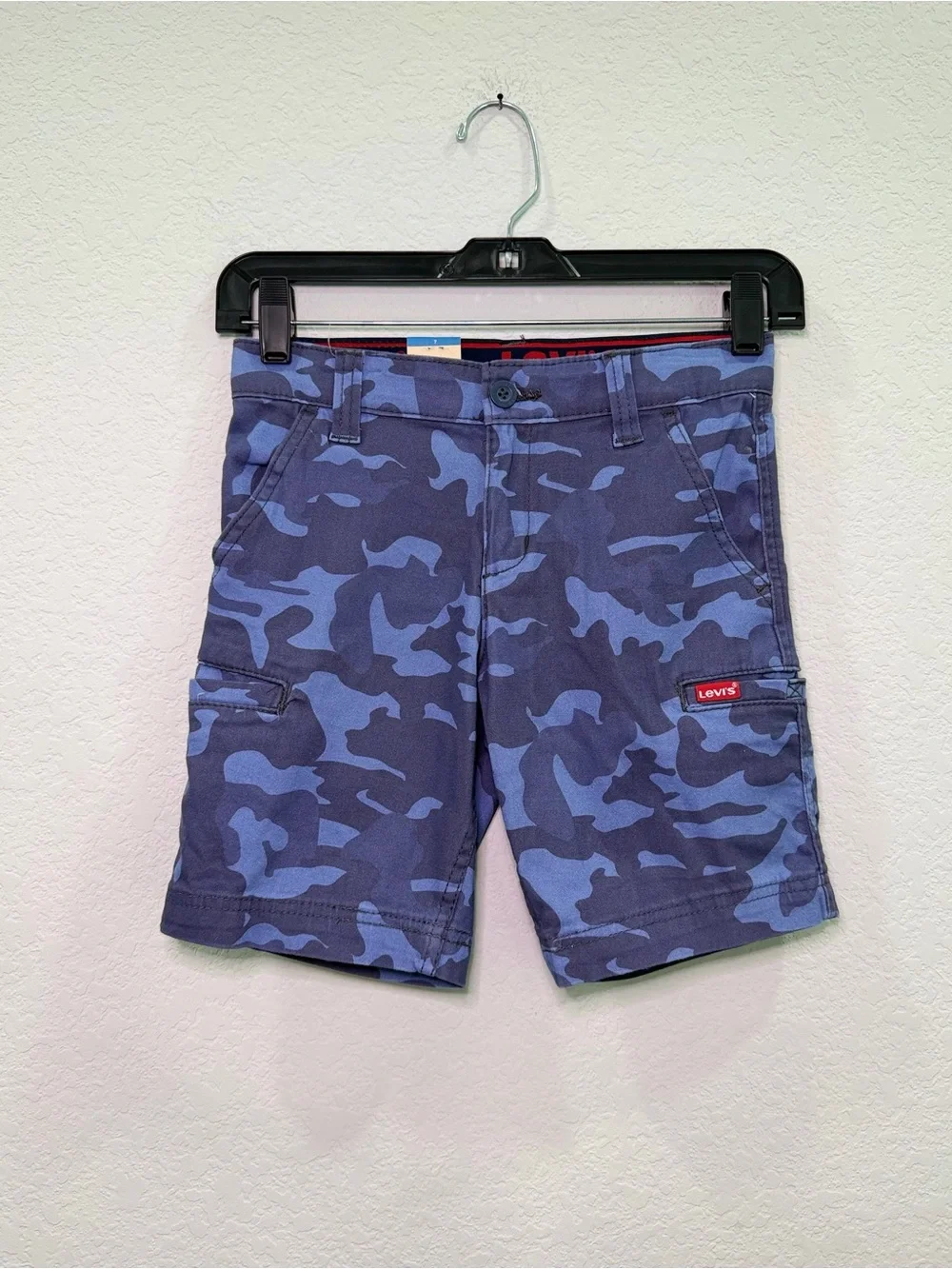 NEW Levi's Kids Blue Camo Cargo Shorts